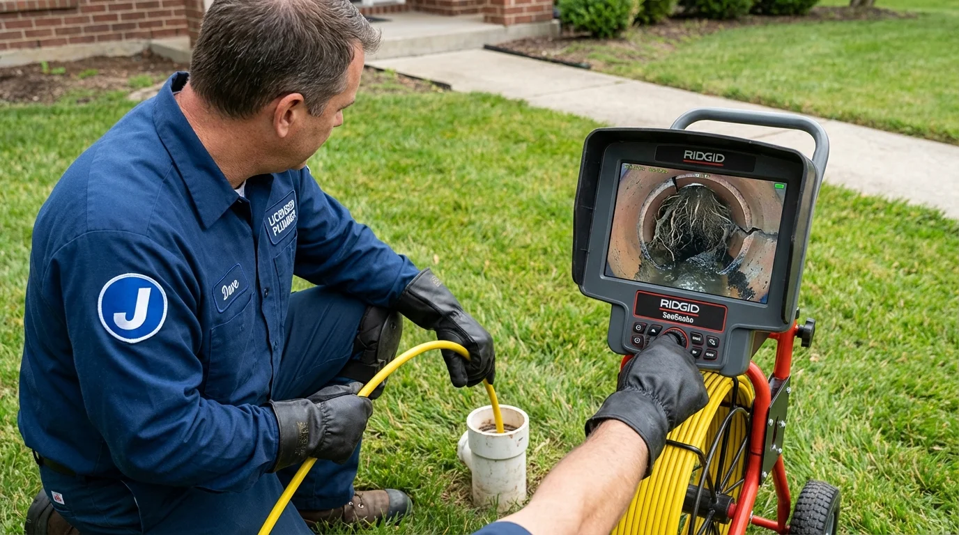 Sewer camera inspection being performed by Johns Plumbing LLC in Indio