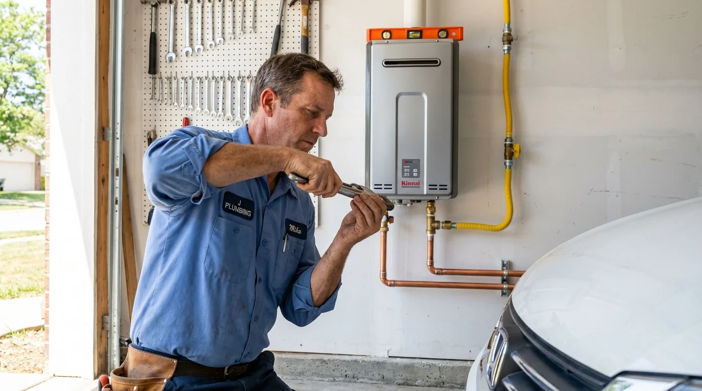 Tankless water heater installation by a Johns Plumbing LLC plumber in Indio